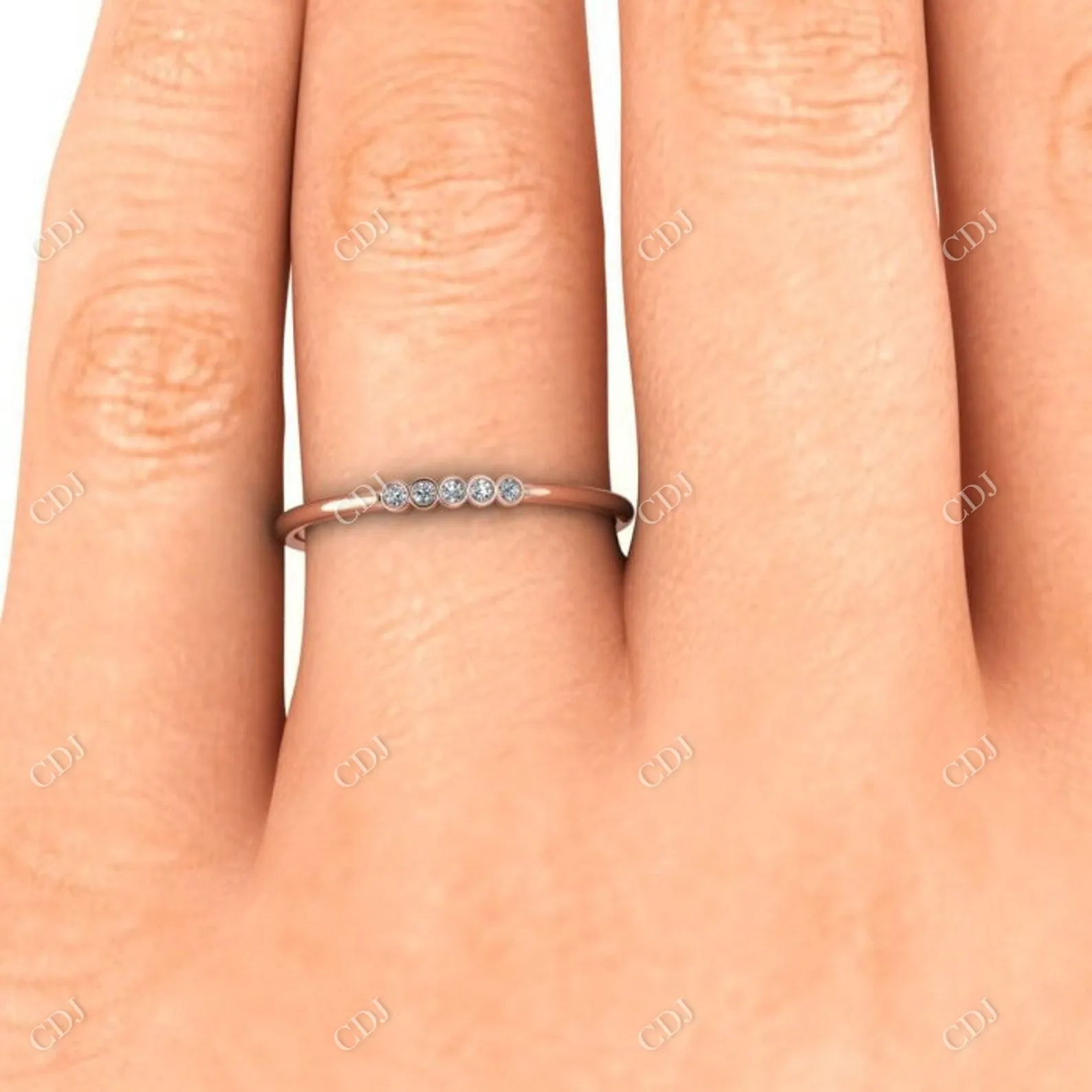 0.03CTW Diamond Thin Stackable Wedding Band