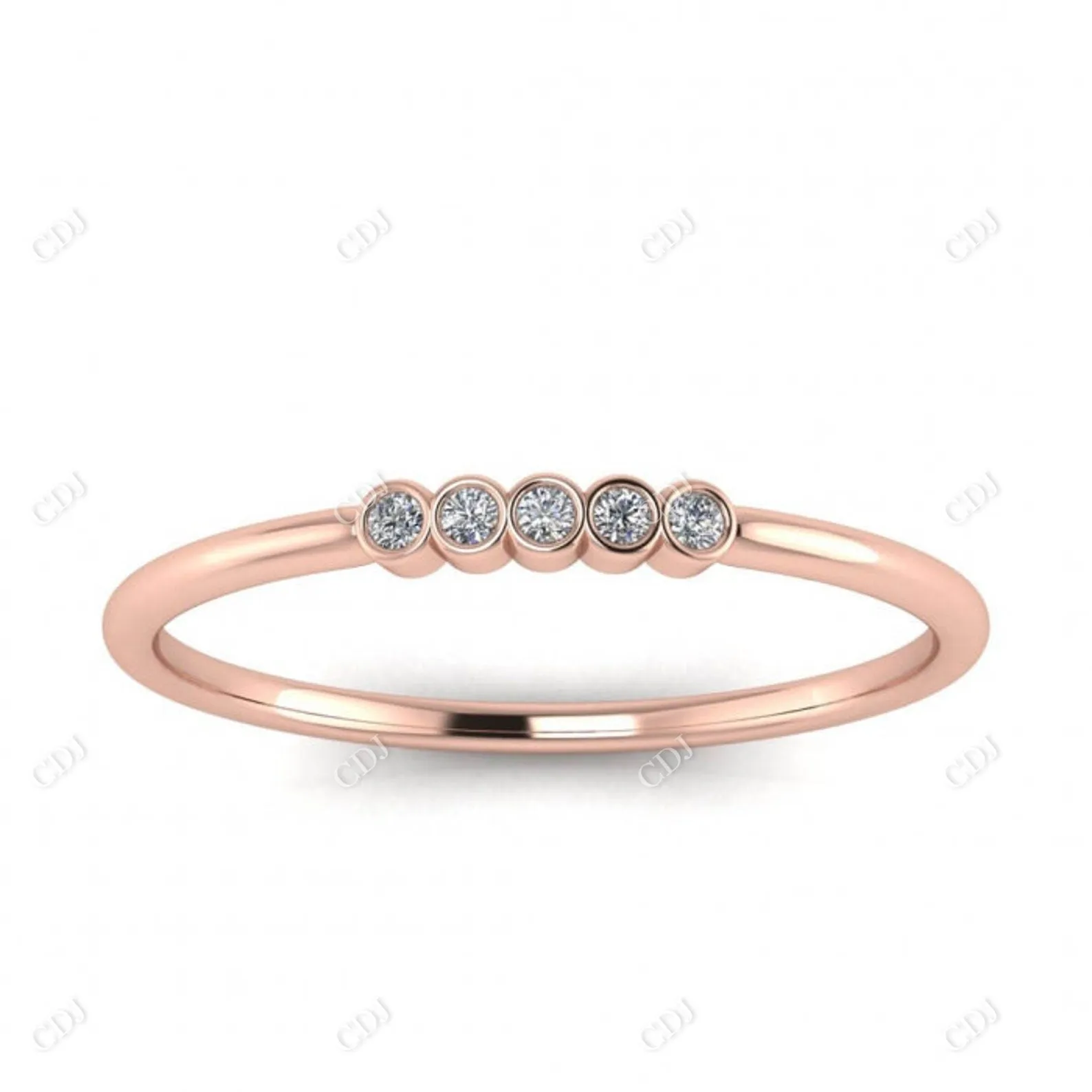 0.03CTW Diamond Thin Stackable Wedding Band