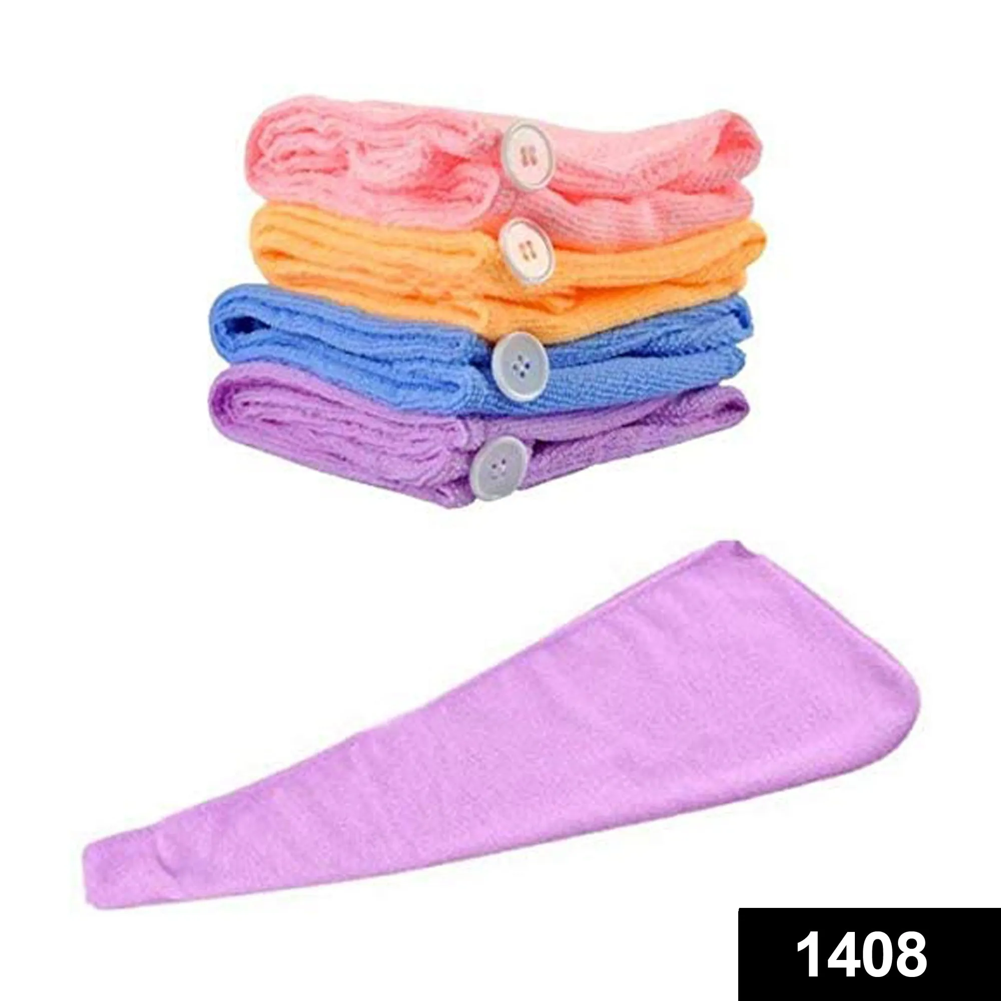 1408 Quick Turban Hair-Drying Absorbent Microfiber Towel / Dry Shower Caps