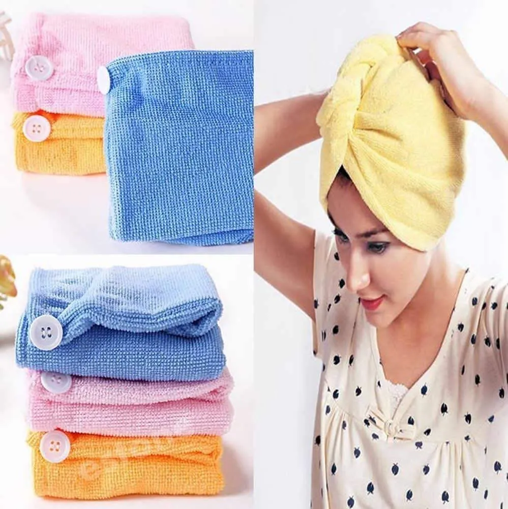 1408 Quick Turban Hair-Drying Absorbent Microfiber Towel / Dry Shower Caps