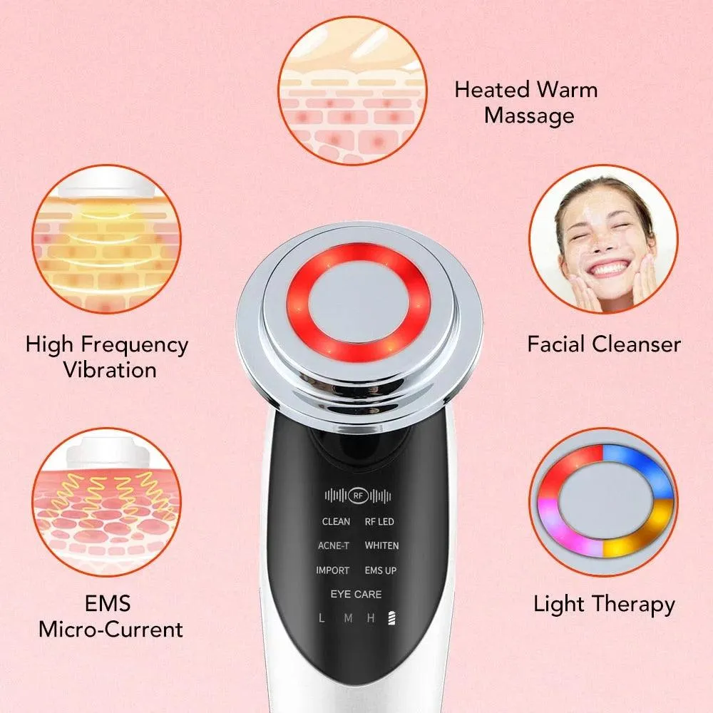 7 in 1 Face Lift Device - EMS RF Microcurrent Skin Rejuvenation, Facial Massager, Light Therapy, anti Aging /Wrinkle /Beauty Apparatus - Unisex