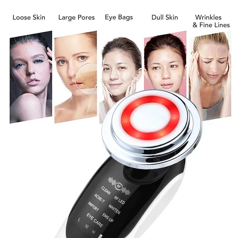 7 in 1 Face Lift Device - EMS RF Microcurrent Skin Rejuvenation, Facial Massager, Light Therapy, anti Aging /Wrinkle /Beauty Apparatus - Unisex