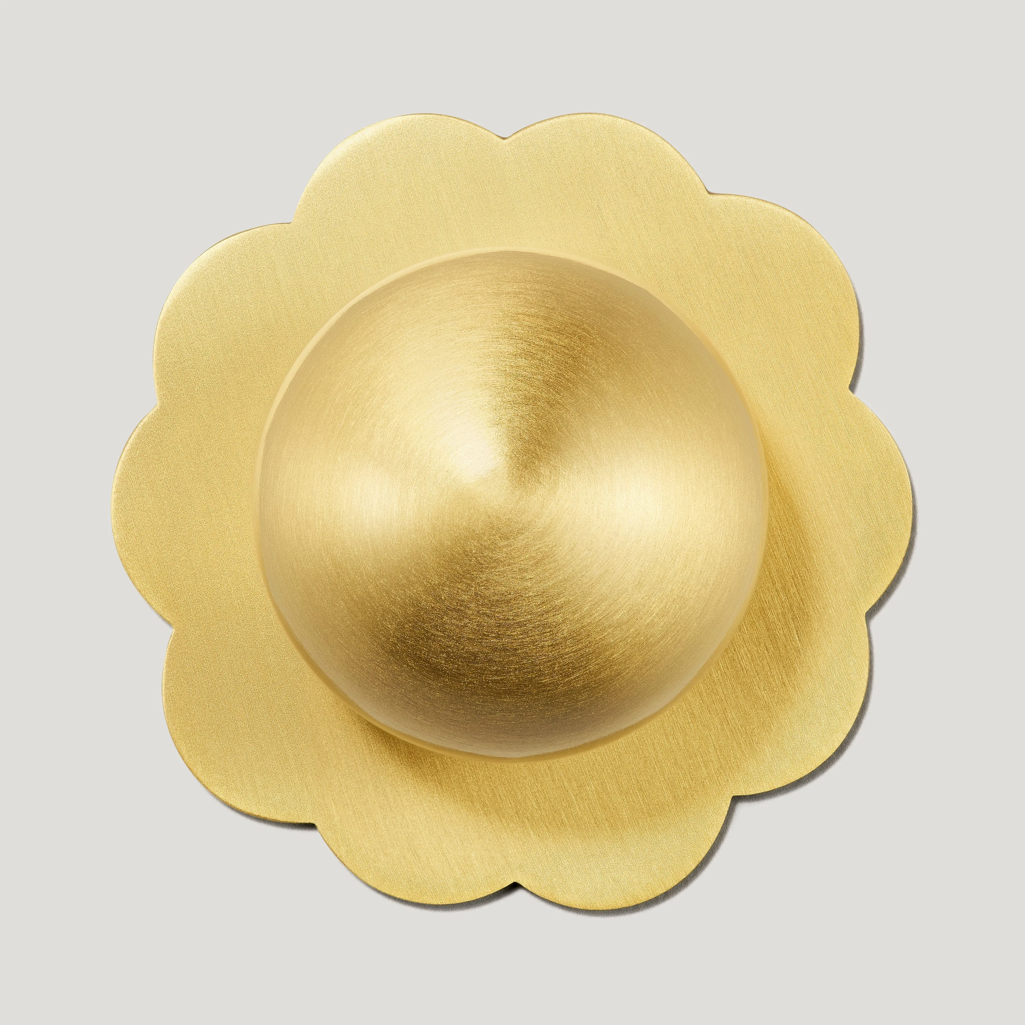 ADA Scallop Knob Backplate - Brass