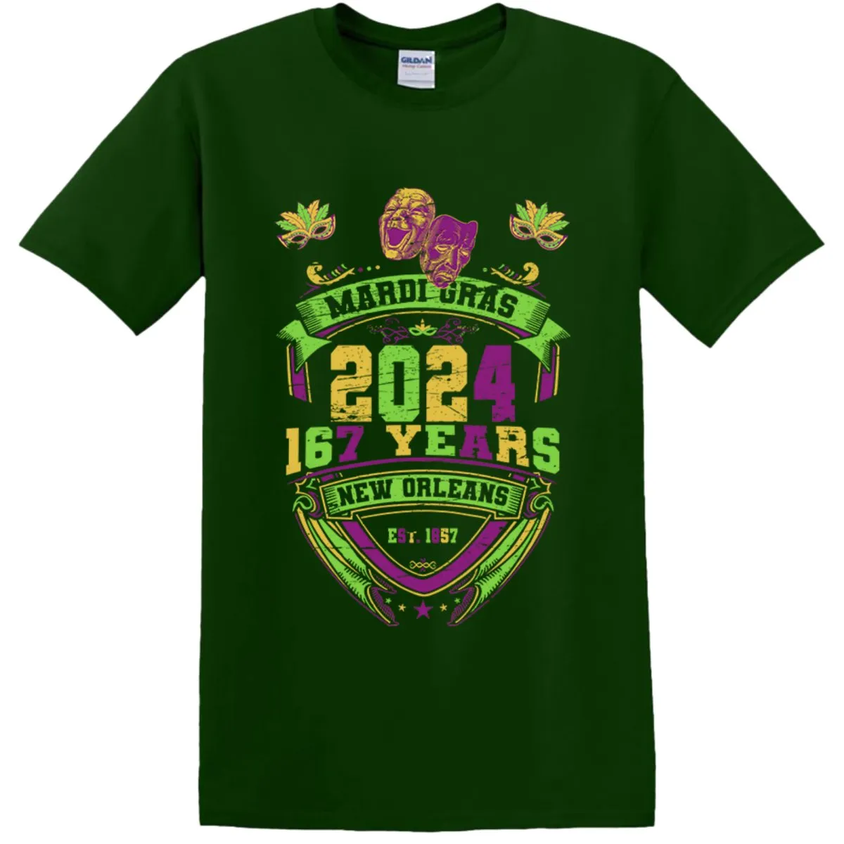 Adult Mardi Gras Vintage 2024 Tee-shirt