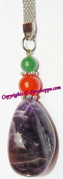 Amethyst Natural Pebble Tumbled Stone Keychain