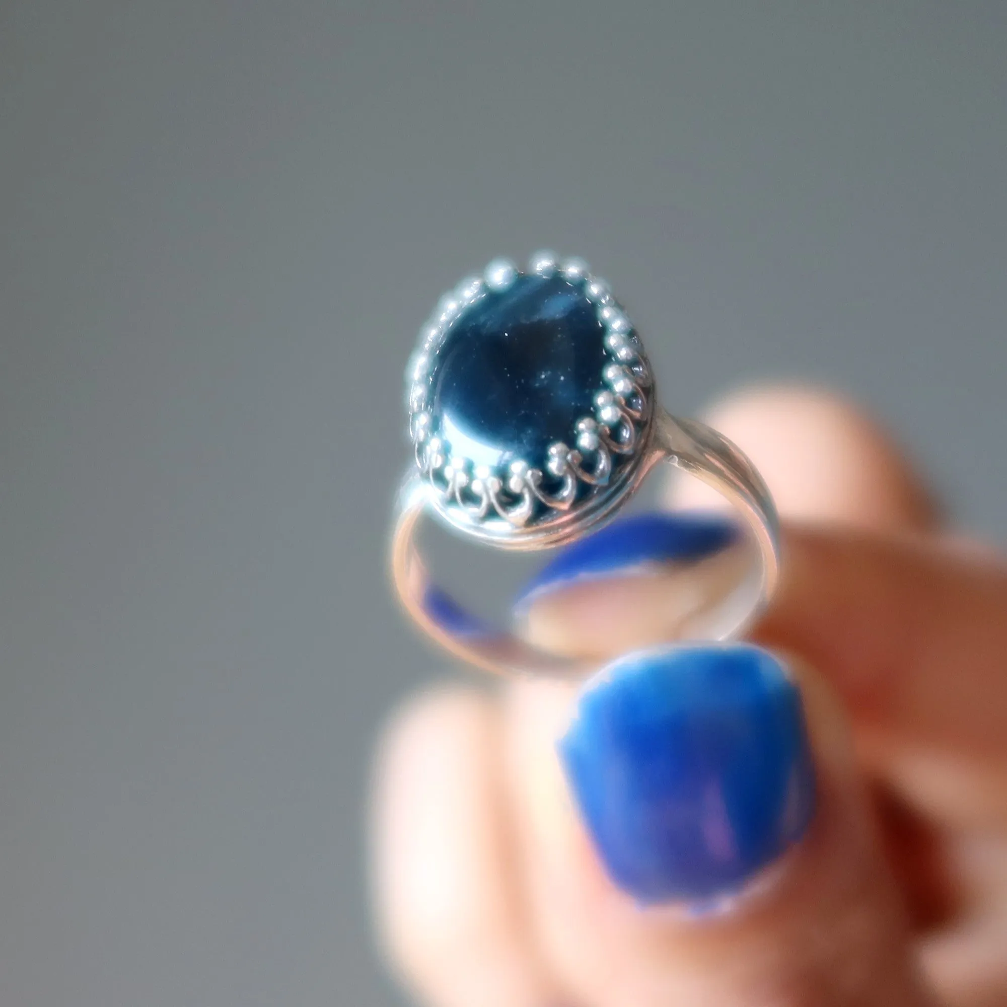 Apatite Ring I Shine in Blue Sterling Silver Adjustable