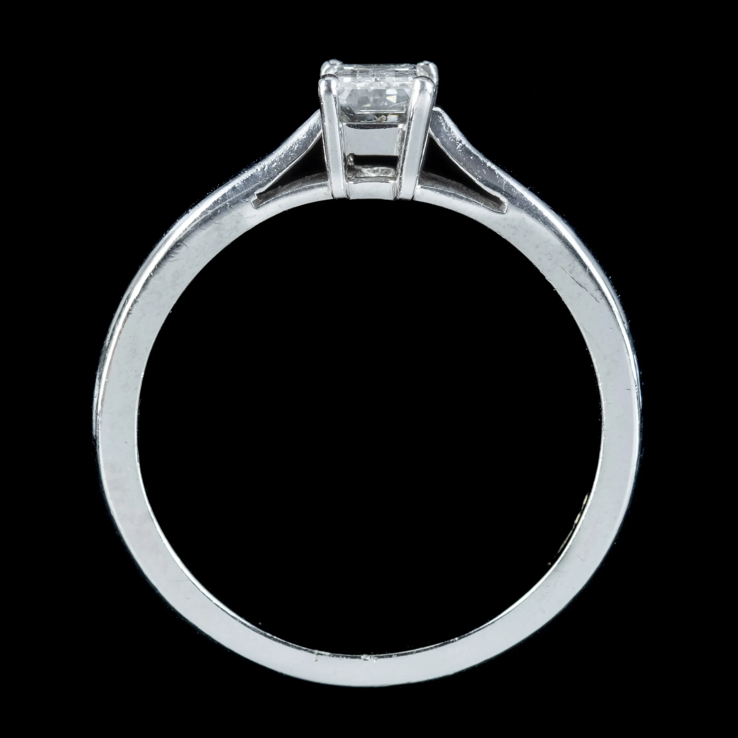 Art Deco Style Diamond Solitaire Ring 0.49ct VVS1 Diamond