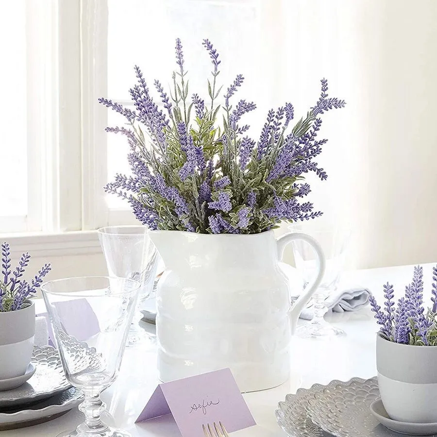 Artificial Vanilla Fake Plant Bright Lavender Has Unique Charming Fragrance Decorate Bedroom Restaurant Office Background Wall