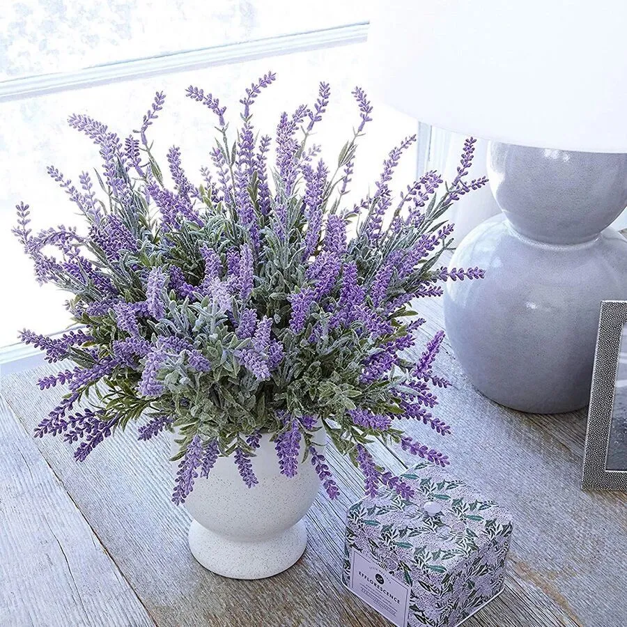 Artificial Vanilla Fake Plant Bright Lavender Has Unique Charming Fragrance Decorate Bedroom Restaurant Office Background Wall