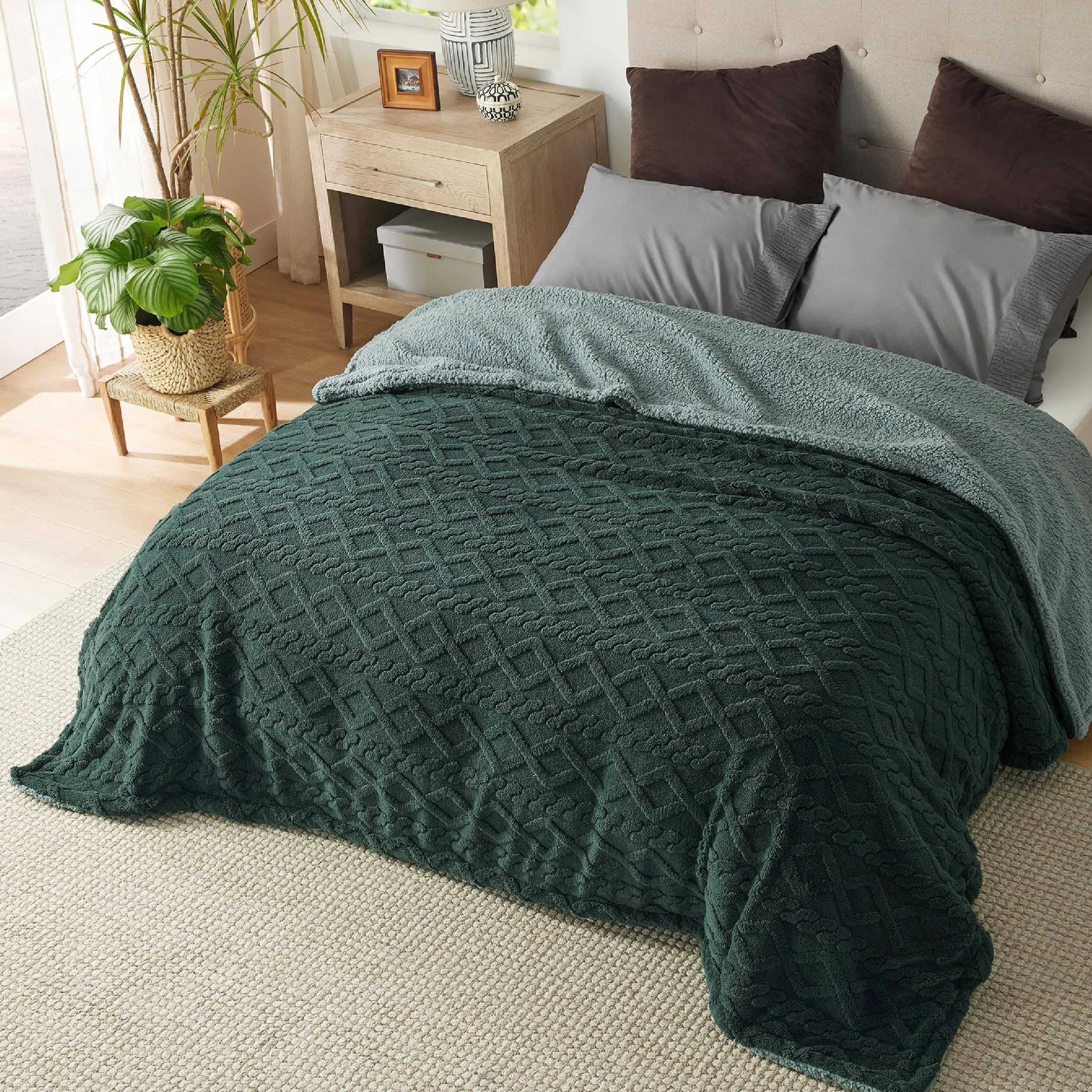 Bedsure Fuzzy Soft Sherpa Throw Blanket