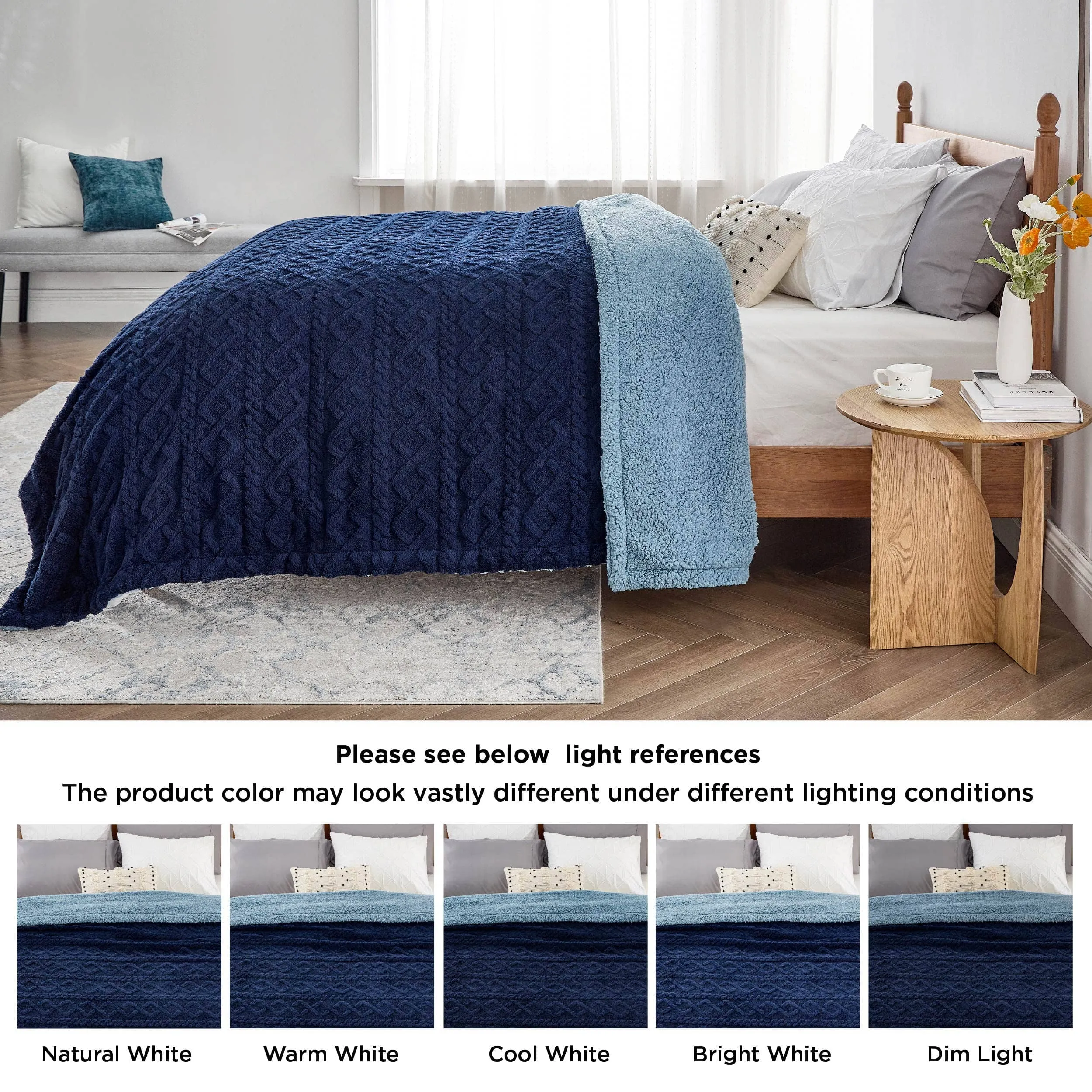 Bedsure Fuzzy Soft Sherpa Throw Blanket