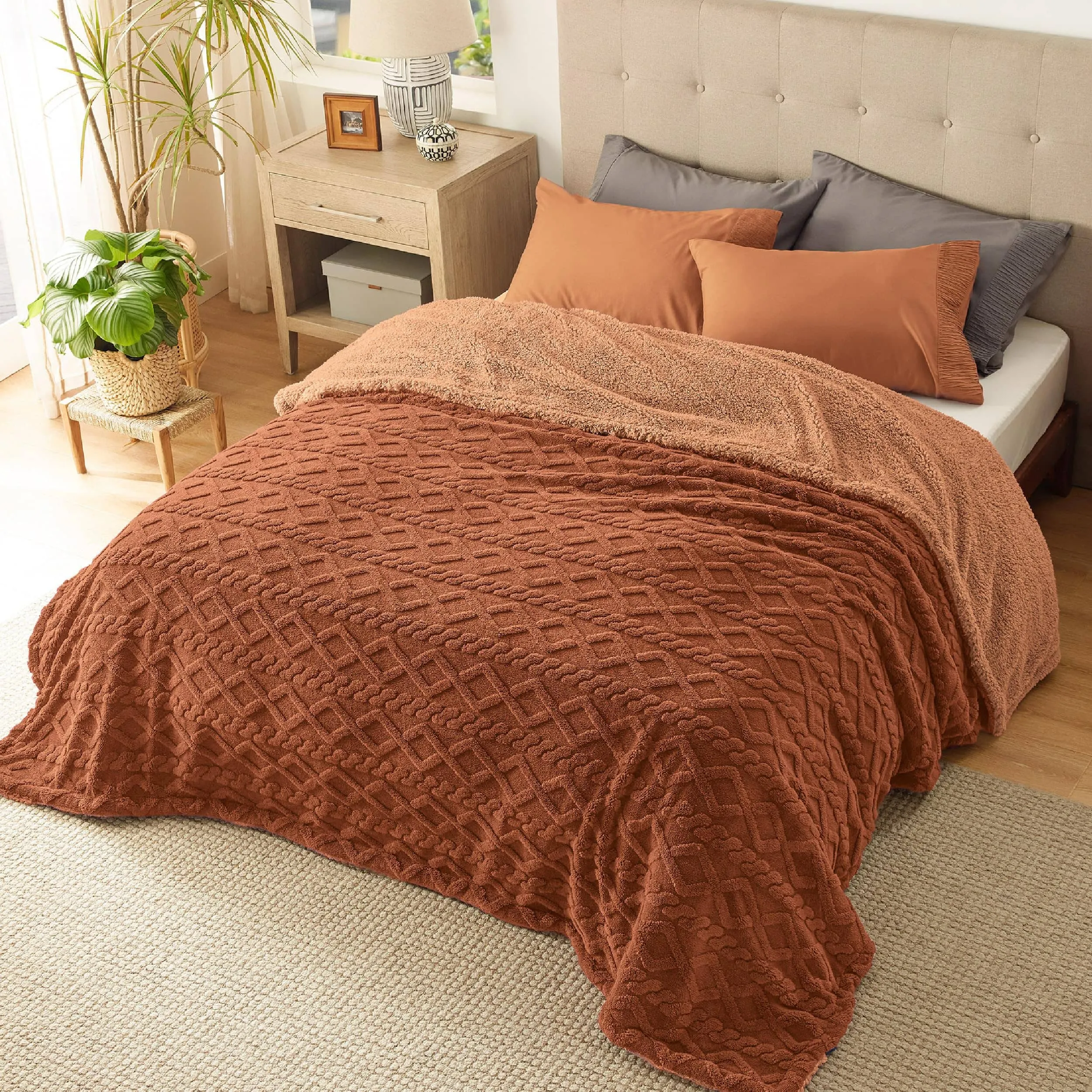 Bedsure Fuzzy Soft Sherpa Throw Blanket