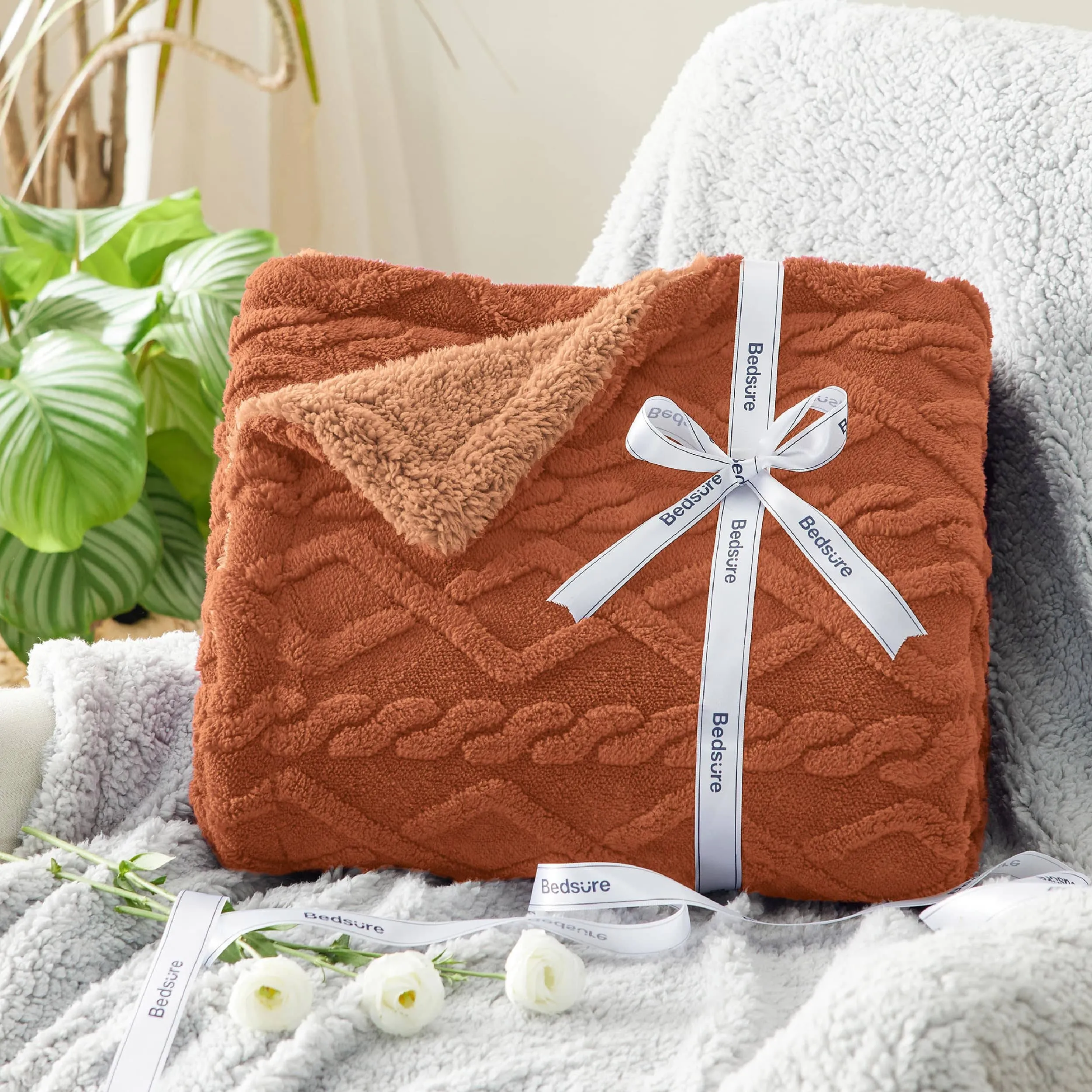 Bedsure Fuzzy Soft Sherpa Throw Blanket