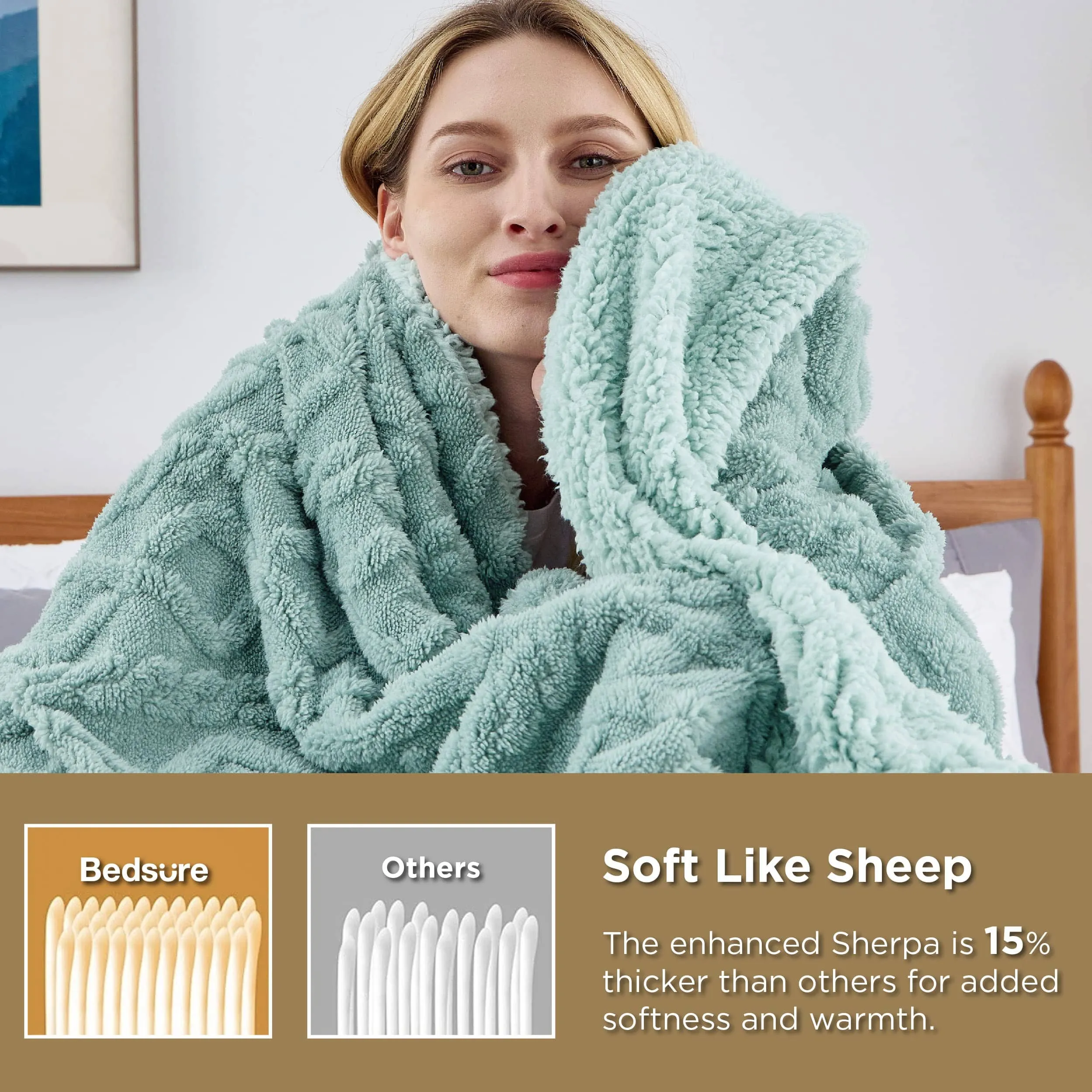 Bedsure Fuzzy Soft Sherpa Throw Blanket