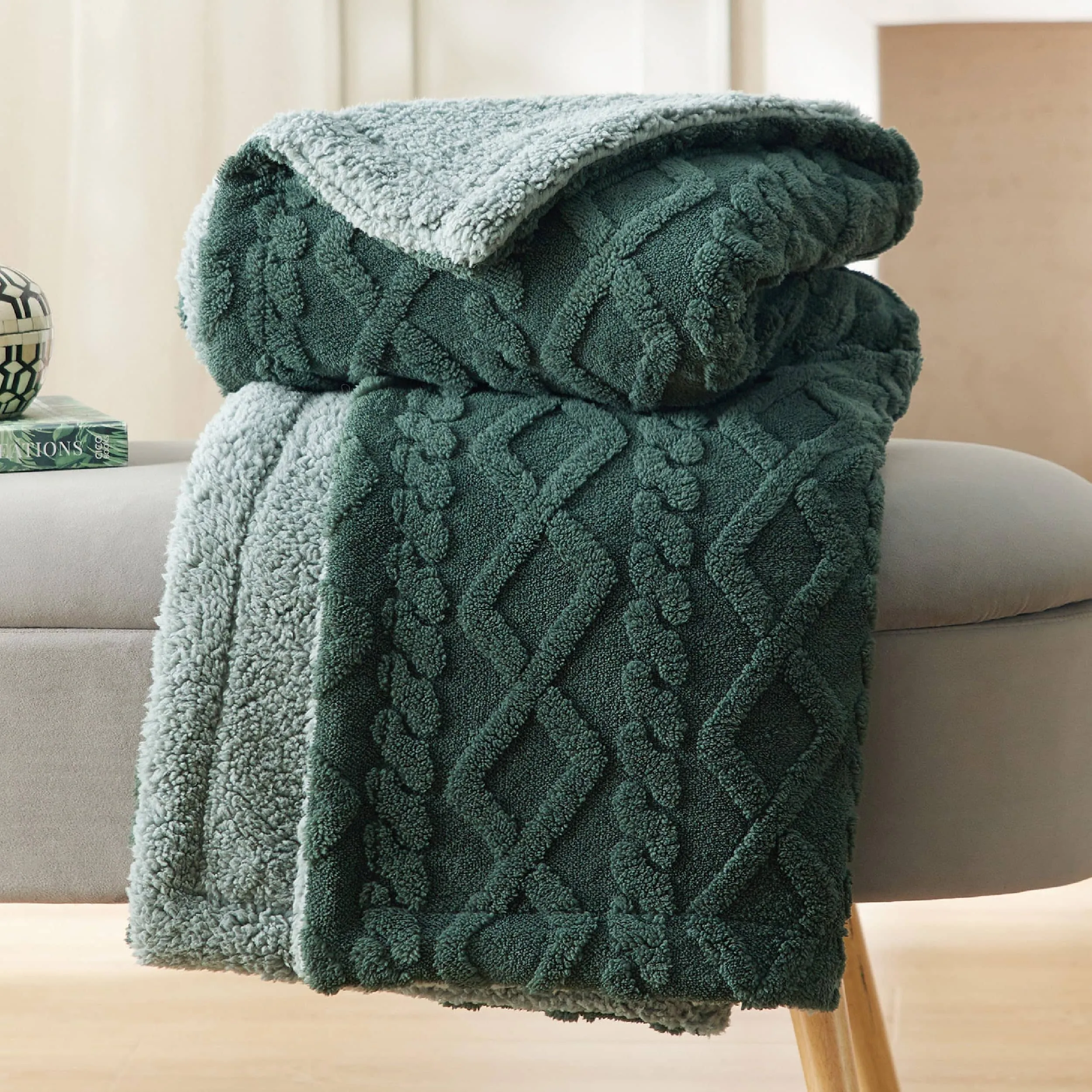 Bedsure Fuzzy Soft Sherpa Throw Blanket