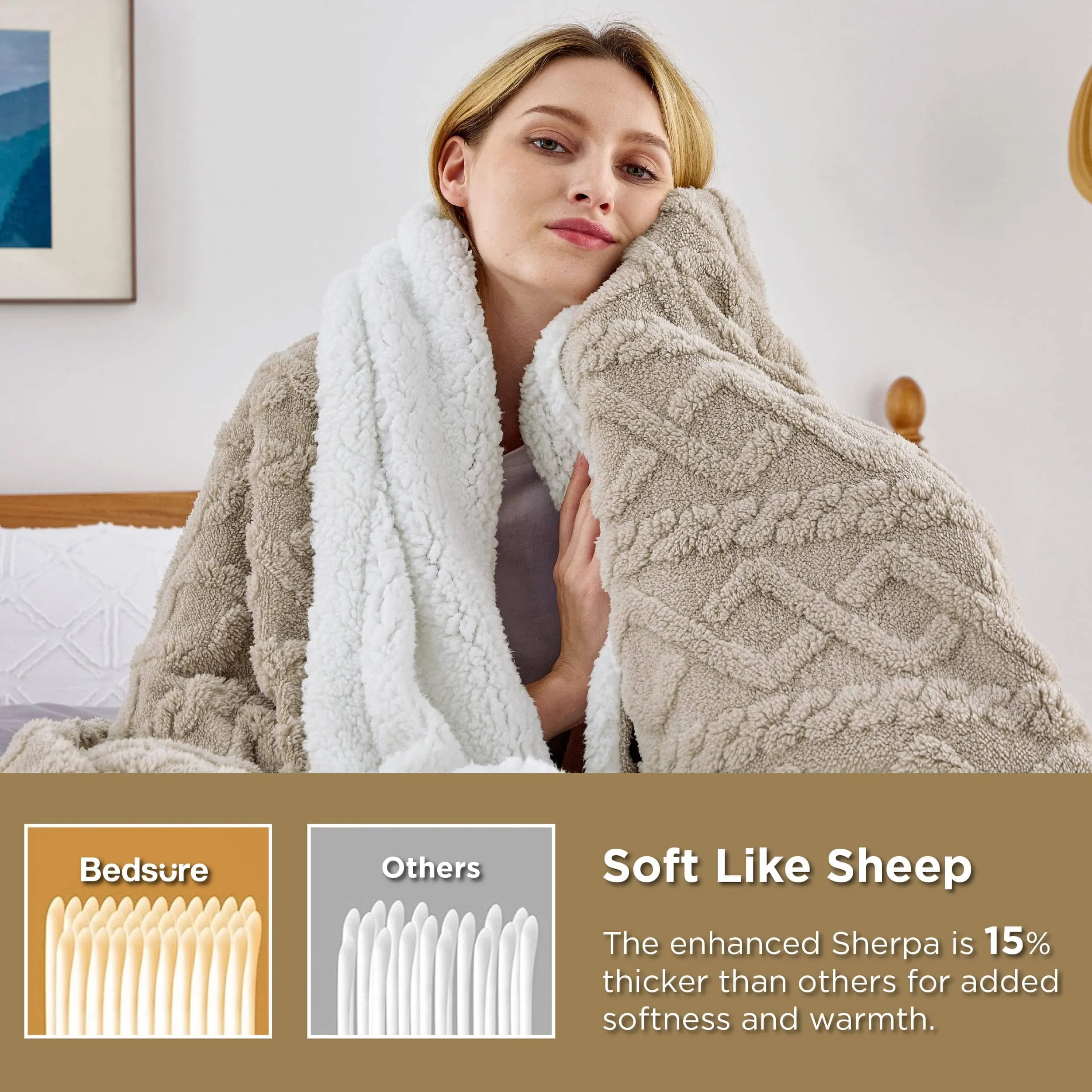 Bedsure Fuzzy Soft Sherpa Throw Blanket