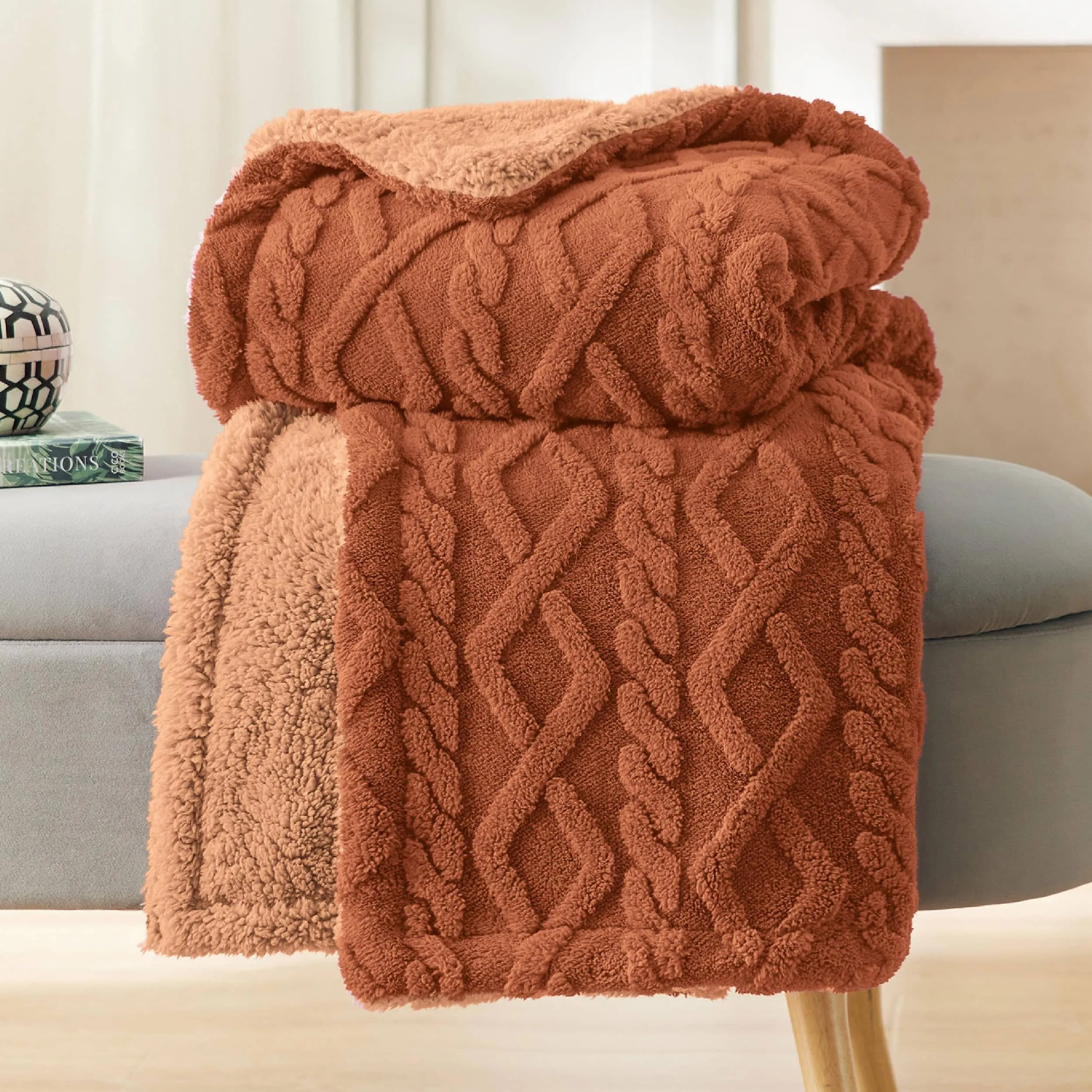 Bedsure Fuzzy Soft Sherpa Throw Blanket