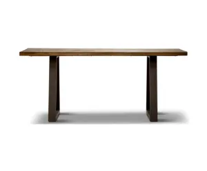 Begonia Dining Table 180cm Live Edge Solid Mango Wood Unique Furniture - Natural