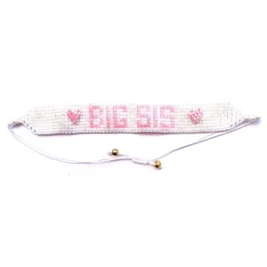 BIG SIS PINK & WHITE BEADED BRACELET