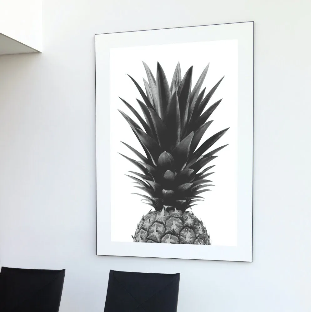 Black And White Pineapple Wall Art PRINTABLE ART, Fruit Market Print, Black And White Prints, Fruits Poster, Black And White Boho Wall Art