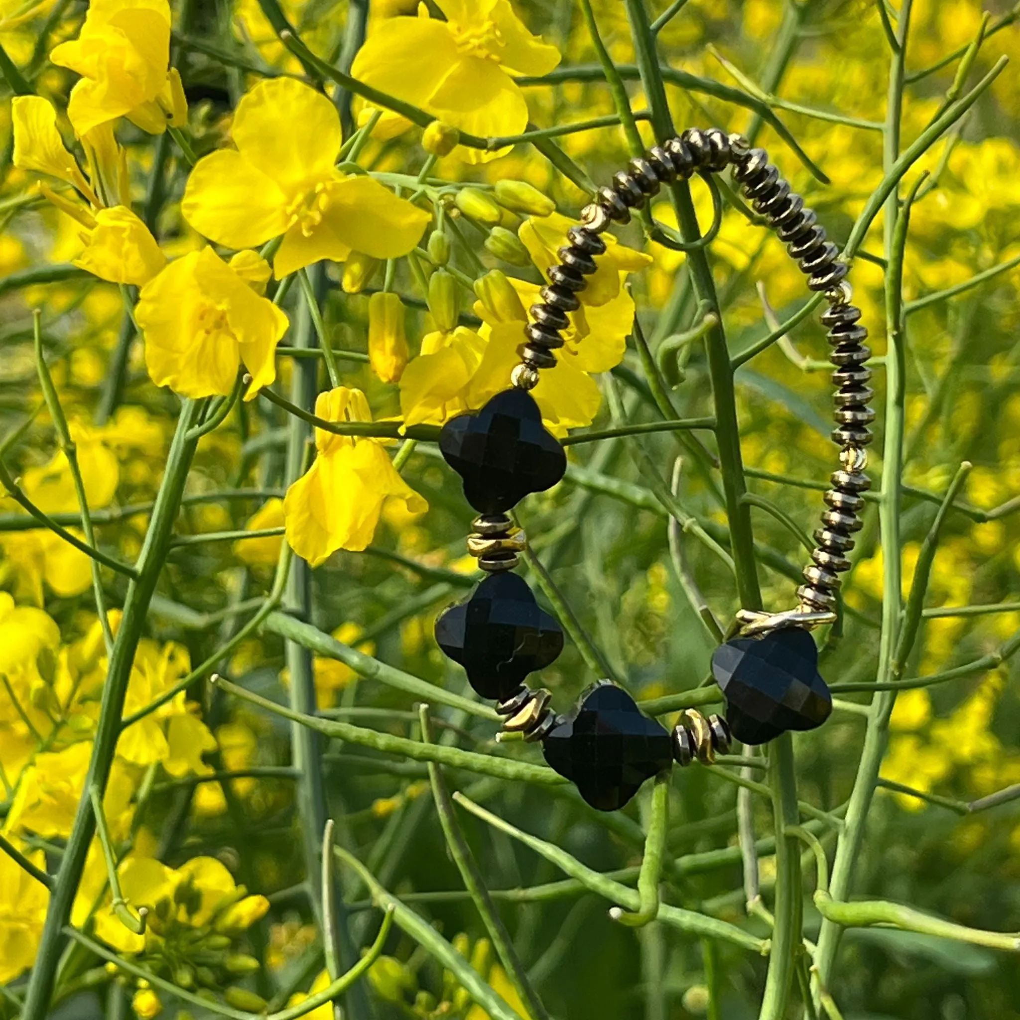 Black Beauty Clover Baby Bracelet GHW