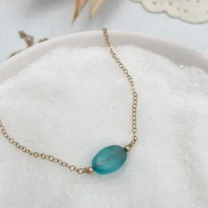 Blue Apatite Pebble Necklace