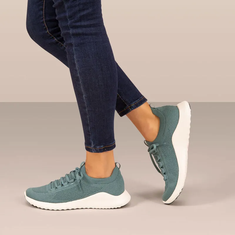 Carly Lace Up Sneaker in Teal