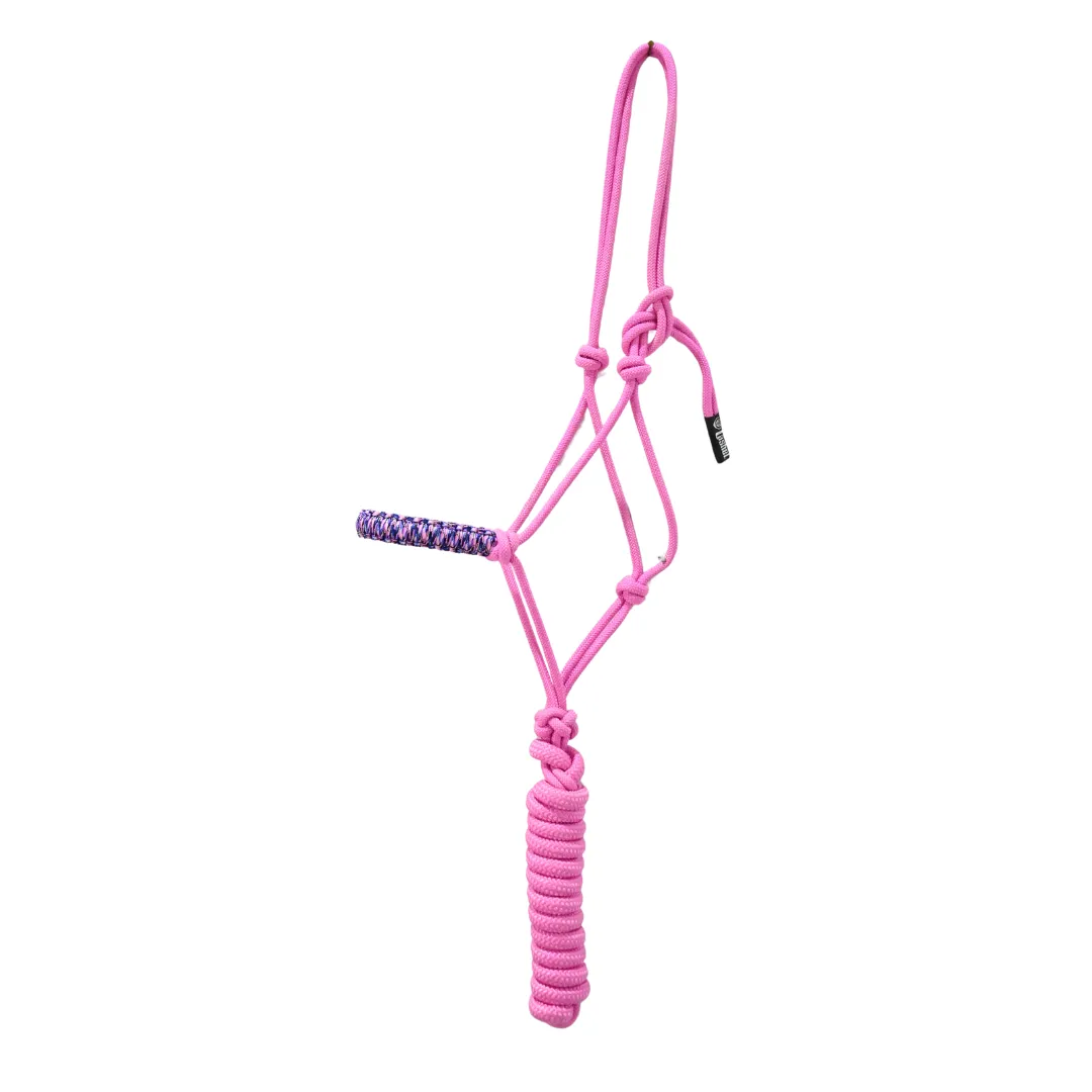 Cashel Braided Rope Nose Halter with Lead Rope - Pink Camo