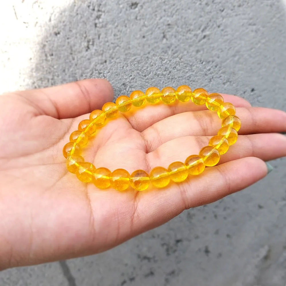 Citrine Bracelet - Certified 8mm Natural Stone Bracelet