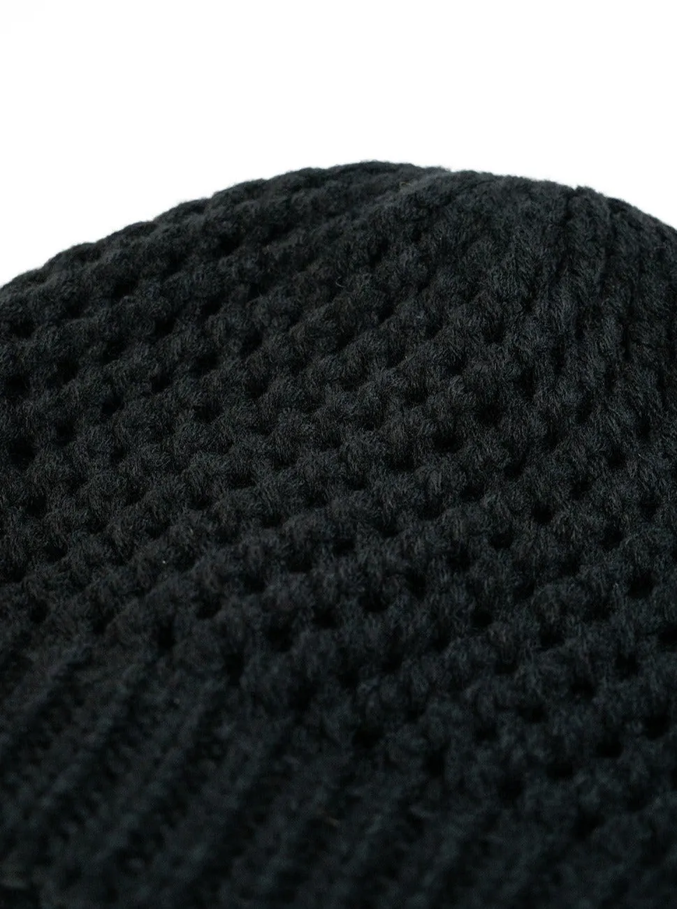 Crochet Knit Beanie in Black