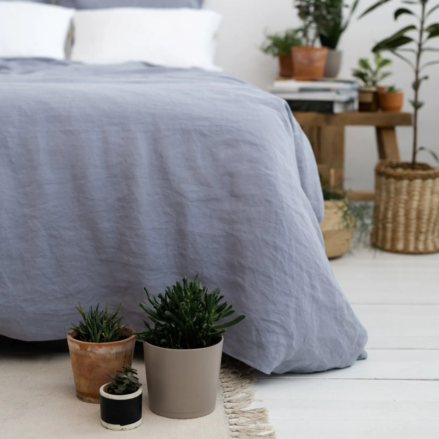 Dapple Gray Hemp Duvet Cover