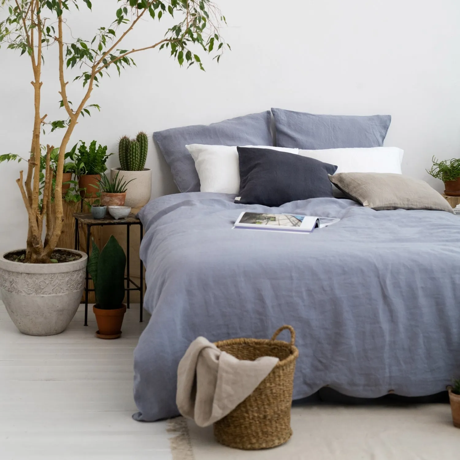 Dapple Gray Hemp Duvet Cover