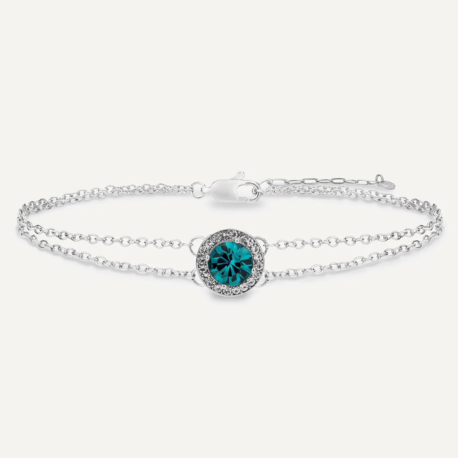 December Zircon-Colour Birthstone Bracelet Cubic Zirconia In Silver-Tone