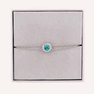 December Zircon-Colour Birthstone Bracelet Cubic Zirconia In Silver-Tone