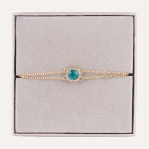 December Zircon-Colour Birthstone Clasp Bracelet Cubic Zirconia In Gold-Tone