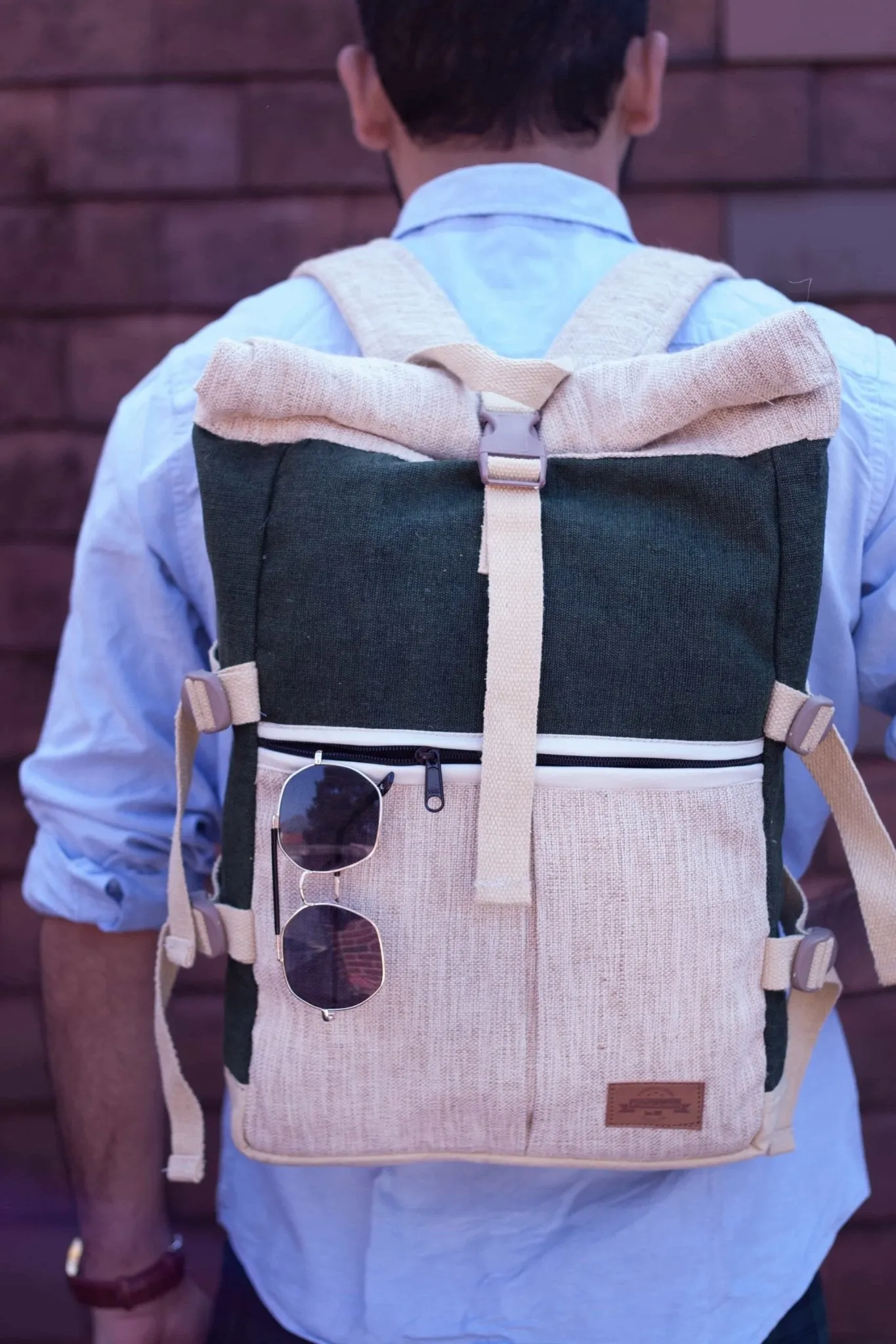 Deep Forest - Roll Top Handmade Hemp Backpack - BPN5DF