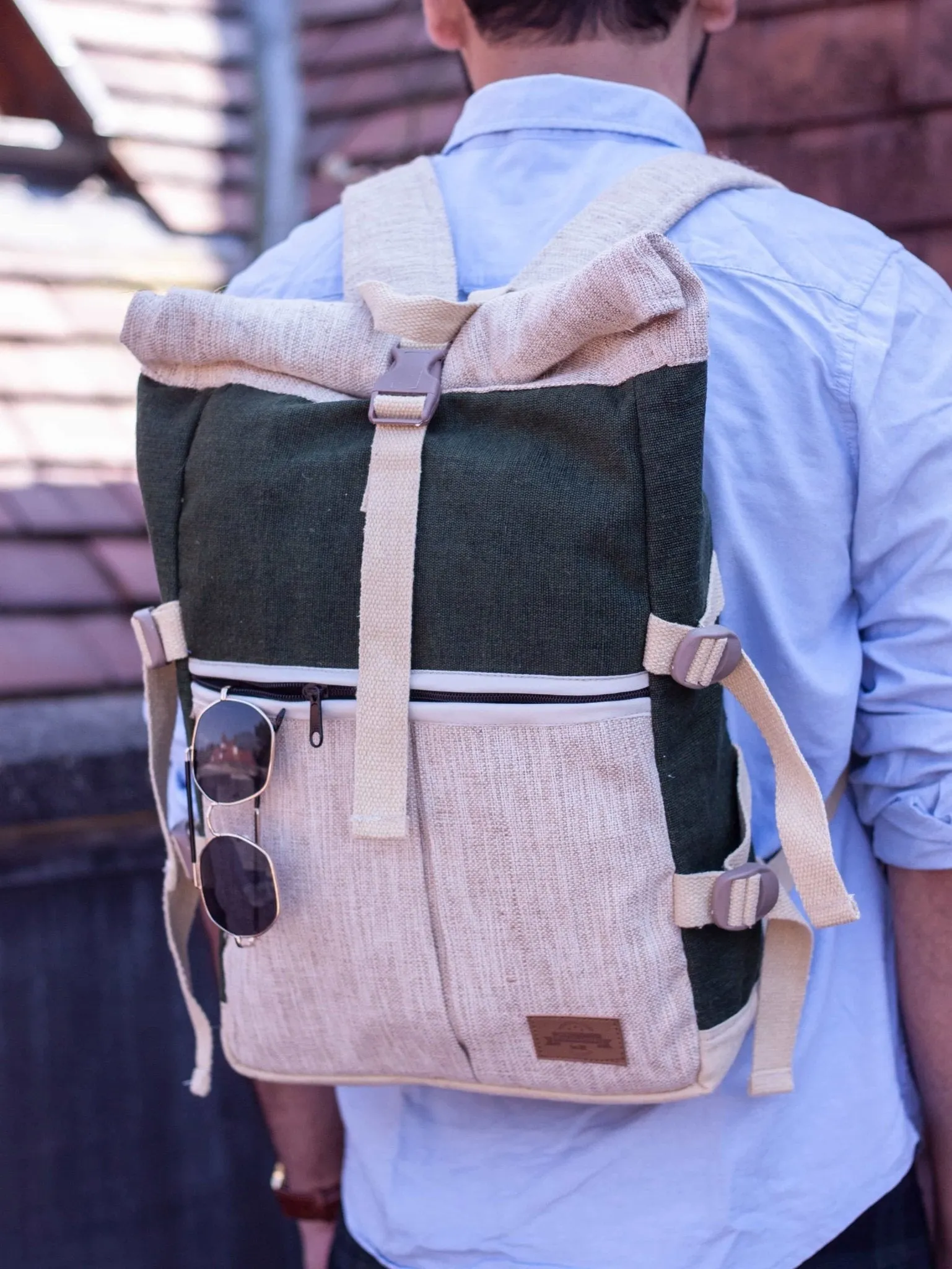 Deep Forest - Roll Top Handmade Hemp Backpack - BPN5DF