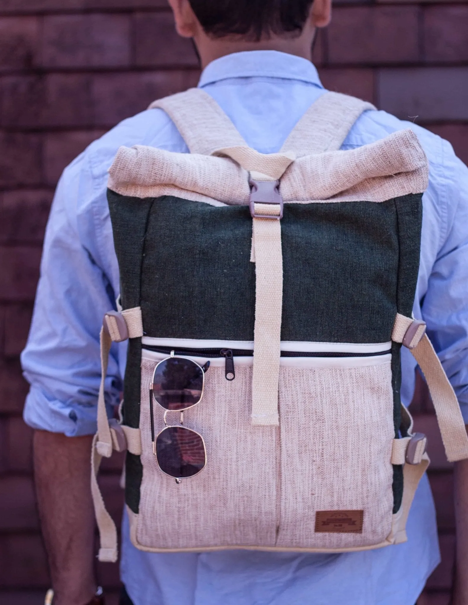 Deep Forest - Roll Top Handmade Hemp Backpack - BPN5DF