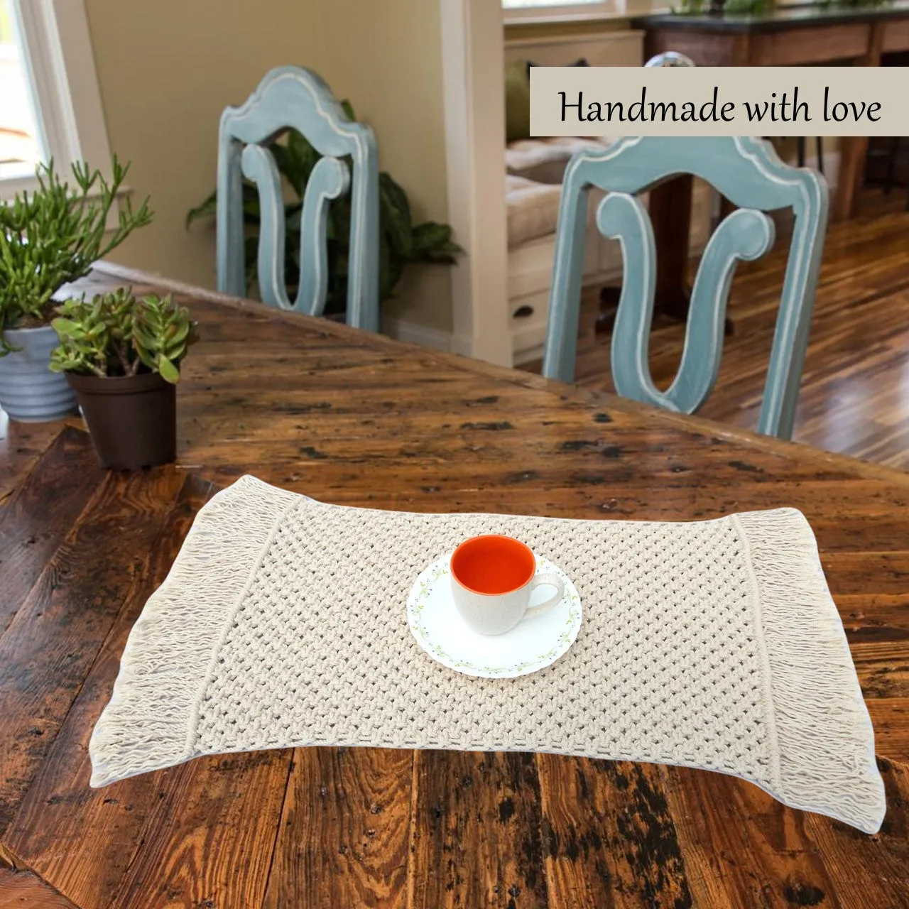 ecofynd Macrame Cotton Table Placemats