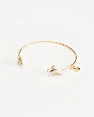 Enamel Swan Bangle