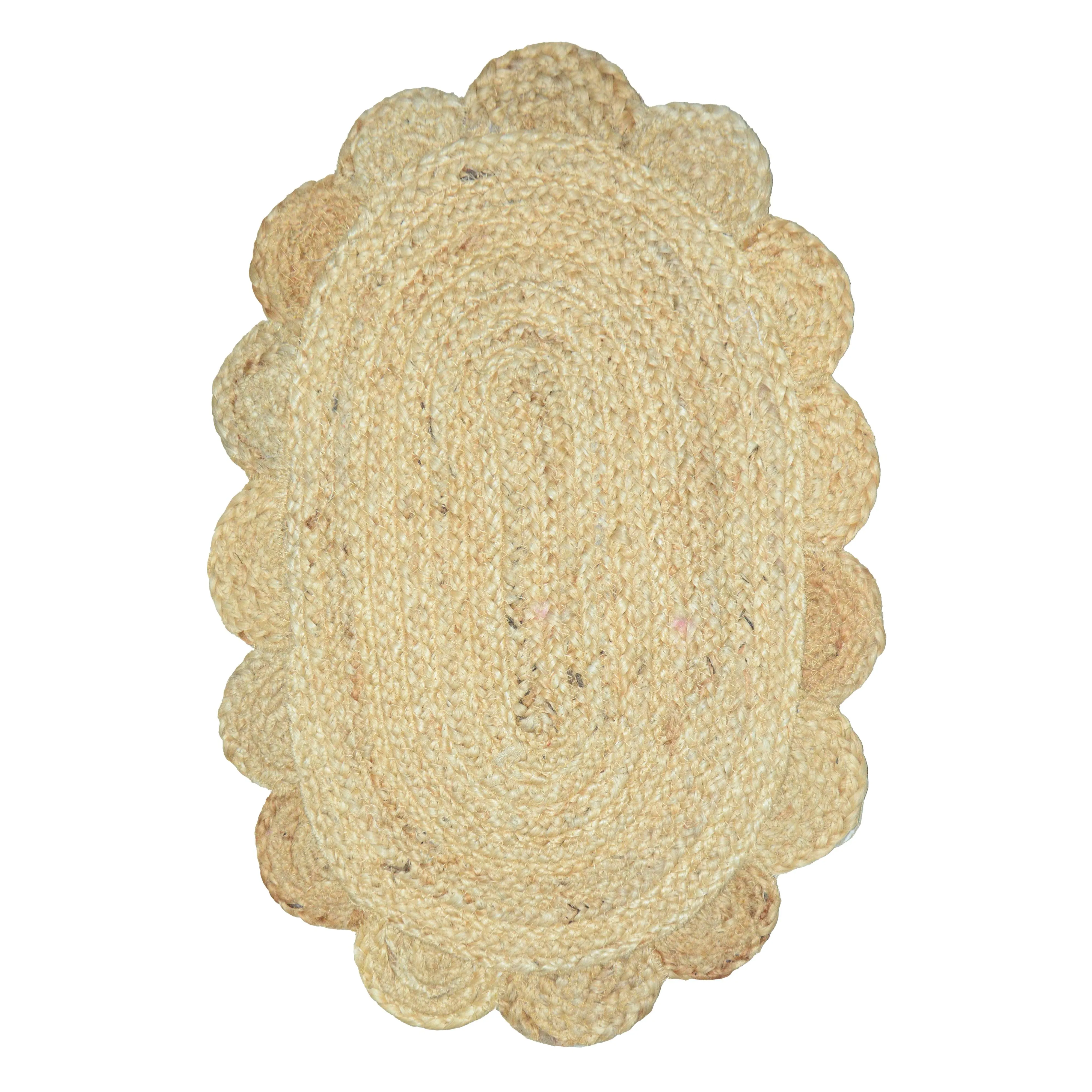 FAROOKHT Braided Natural Jute Rug for Living Spaces, Kitchen, Farmhouse Rag Rug, Carpets for Bedrooms, Home Decor, F-JU-007