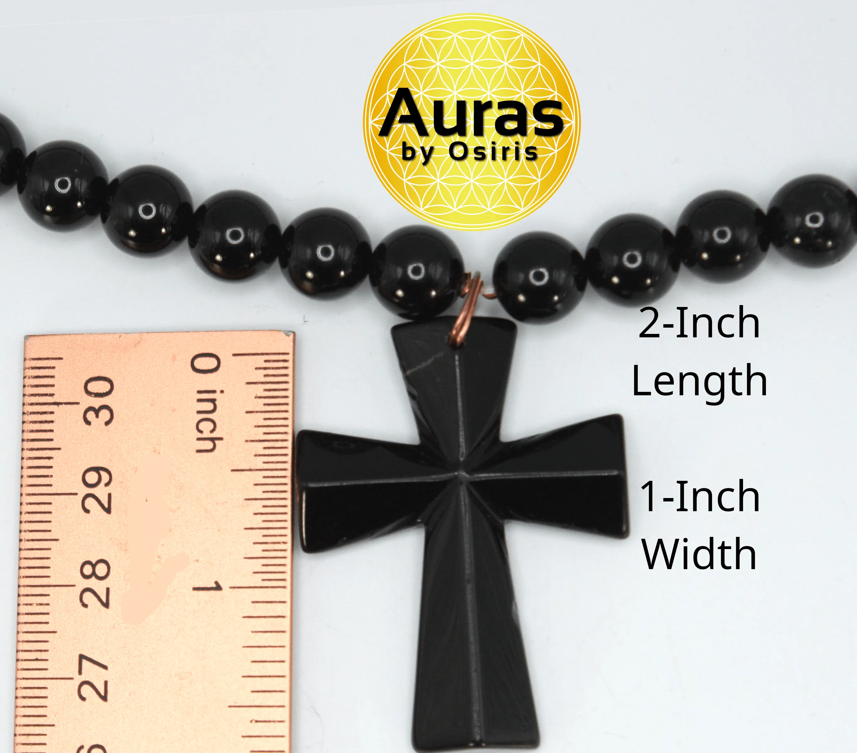 Genuine Black Onyx Necklace with Black Onyx Cross - Gift for Men/Woman - Spiritual Accessories - Religious Symbol