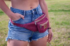 Handmade Burgundy Hemp Bum Bag || Fanny Pack