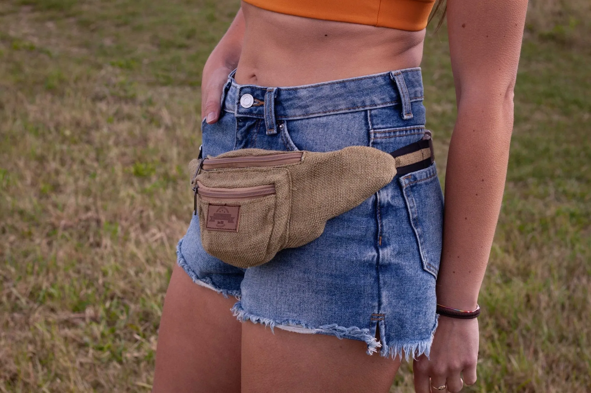 Handmade Hemp Sustainable Bum Bag || Khaki Green