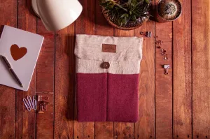 Handmade Hemp Tablet & E-Reader Universal Case Bag | Burgundy