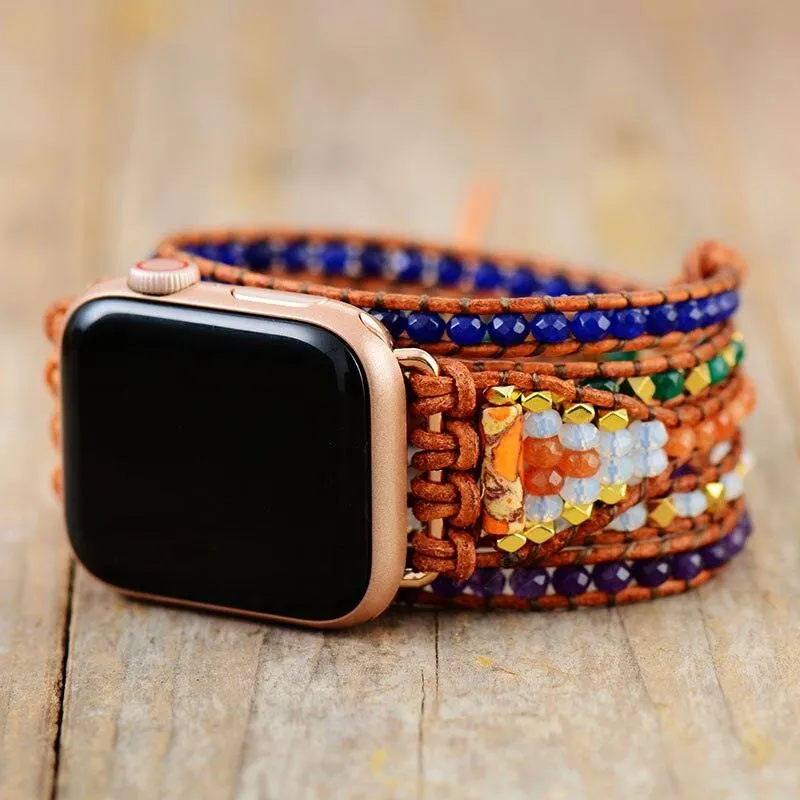 Jasper & Rhinestones Beads Apple Watch Band