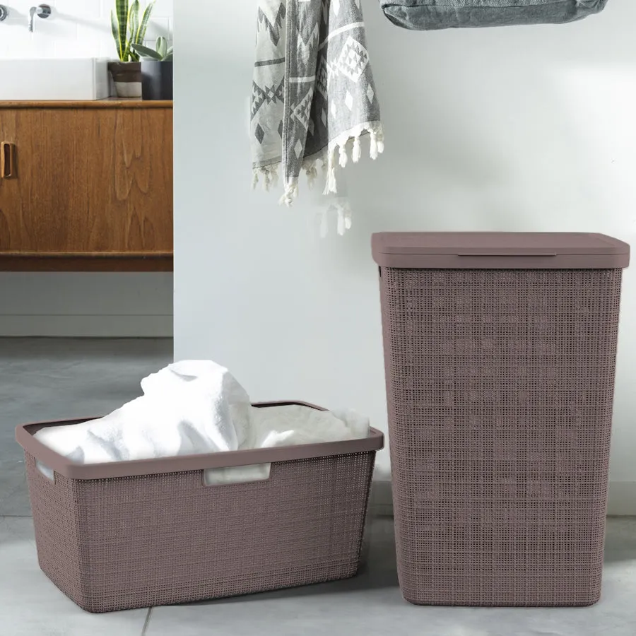 Jute Laundry Basket 46L Peppercorn