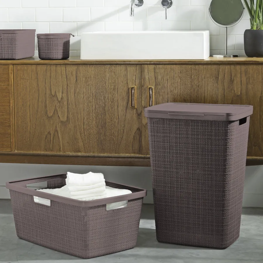 Jute Laundry Basket 46L Peppercorn