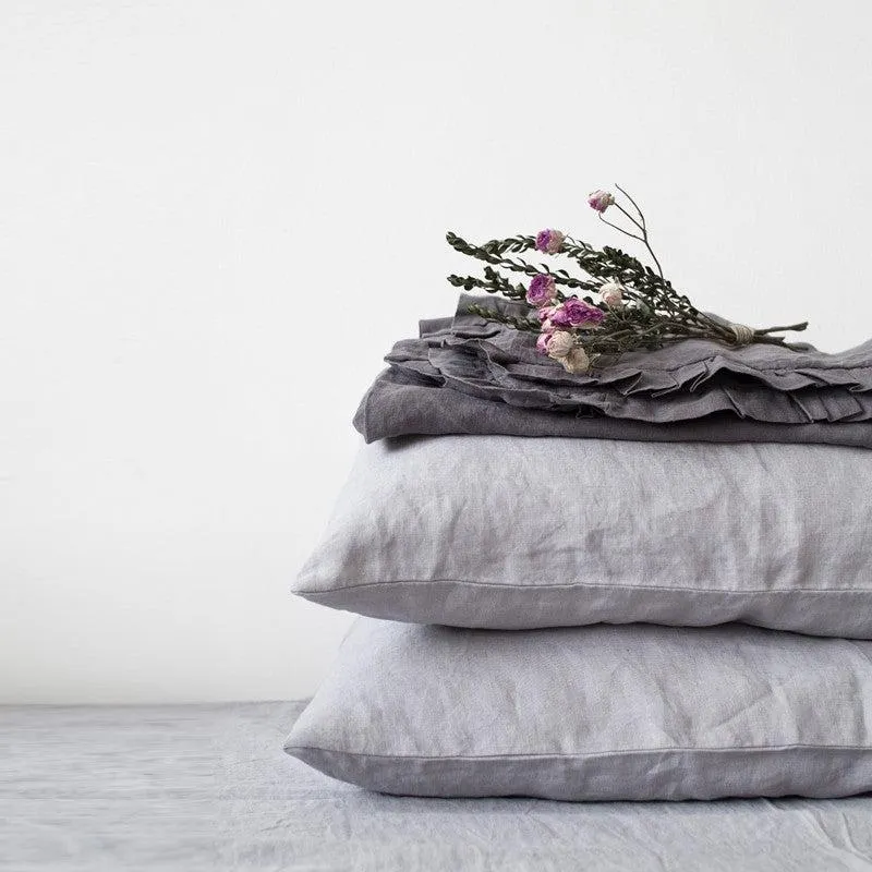 Light Grey Linen Pillowcase