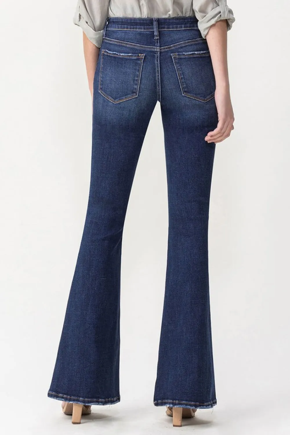 Lovervet Full Size Joanna Midrise Flare Jeans - Ships from The US